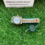 Ladies Datejust 31MM Rolex Yellow Gold/Steel White MOP Dial With Diamond Marker Oyster Perpetual Jubilee Bracelet Watch