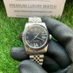Rolex Datejust Lady 31 Stainless Steel Black Roman Dial Oyster Perpetual Jubilee Bracelet Watch