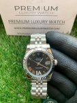 Rolex Datejust Lady 31 Stainless Steel Black Roman Dial Oyster Perpetual Jubilee Bracelet Watch