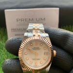 Rolex 31mm Datejust Diamond Bezel Two Tone Rose Gold/Steel Mop Dial Oyster Perpetual Watch
