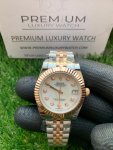Rolex 31mm Datejust Diamond Bezel Two Tone Rose Gold/Steel Mop Dial Oyster Perpetual Watch
