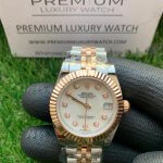 Rolex 31mm Datejust Diamond Bezel Two Tone Rose Gold/Steel Mop Dial Oyster Perpetual Watch