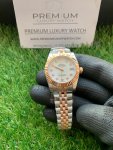 Rolex 31mm Datejust Diamond Bezel Two Tone Rose Gold/Steel Mop Dial Oyster Perpetual Watch