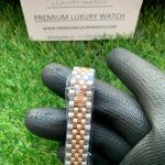 Rolex 31mm Datejust Diamond Bezel Two Tone Rose Gold/Steel Mop Dial Oyster Perpetual Watch