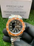 GMT Master II Black Dial Rolex Stainless Steel Orange Ceramic Bezel Jubilee Bracelet