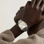 Santos De Cartier two tone Medium 36mm Yellow Gold Silver Roman Dial Ladies Watch W2SA0016