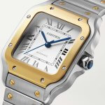 Santos De Cartier two tone Medium 36mm Yellow Gold Silver Roman Dial Ladies Watch W2SA0016
