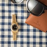 Rolex Black Diamond Watch 36MM Yellow Gold President Bracelet Unisex Wrist Watch
