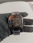 Santos De Cartier Black Dial Two-Tone Skeleton 40MM Stainless Steel Men’s Watch WHSA0015