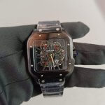 Santos De Cartier Black Dial Two-Tone Skeleton 40MM Stainless Steel Men’s Watch WHSA0015