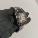 Santos De Cartier Black Dial Two-Tone Skeleton 40MM Stainless Steel Men’s Watch WHSA0015