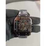 Santos De Cartier Black Dial Two-Tone Skeleton 40MM Stainless Steel Men’s Watch WHSA0015