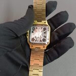 Cartier Santos dumont Skeleton Dial Yellow Gold 40MM Stainless Steel Men’s Watch