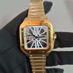 Cartier Santos dumont Skeleton Dial Yellow Gold 40MM Stainless Steel Men’s Watch