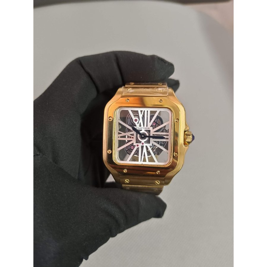 Cartier-Santos-De-Skeleton-Dial-Yellow-Gold-40MM-Watch-7-scaled-1-1