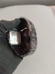 Santos De Cartier Black Large ADLC Steel Bracelet Wrist Watch