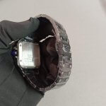 Santos De Cartier Black Large ADLC Steel Bracelet Wrist Watch