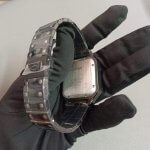 Santos De Cartier Black Large ADLC Steel Bracelet Wrist Watch