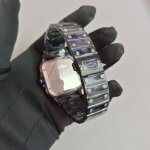 Santos De Cartier Black Large ADLC Steel Bracelet Wrist Watch