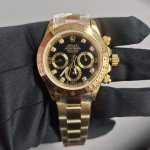 Rolex Daytona all Gold 40MM Black Diamond Dial Yellow Gold Bezel Oyster Bracelet 116508