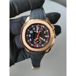 Patek Philippe Aquanaut Rose Gold Chronograph 5968A-001 Black Dial Watch