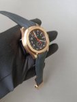 Patek Philippe Aquanaut Rose Gold Chronograph 5968A-001 Black Dial Watch