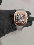 Cartier Santos Two Tone Large Skeleton Dial 40MM Stainless Steel Men’s Watch WHSA0015