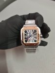 Cartier Santos Two Tone Large Skeleton Dial 40MM Stainless Steel Men’s Watch WHSA0015