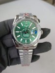Rolex Sky Dweller Green Index Dial 42mm Jubilee White Gold Fluted 336934 Watch