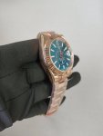 Rolex Sky-Dweller Rose Gold Blue Index Dial Fluted Bezel Oyster Bracelet 336935