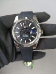 Rolex Sky-Dweller White Gold Bright Black Index Dial Fluted Bezel Oysterflex Rubber Strap 336239
