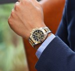 Rolex Daytona Yellow Gold Black Dial Oyster Bracelet 126503 Wrist Watch
