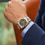 Rolex Daytona Yellow Gold Black Dial Oyster Bracelet 126503 Wrist Watch